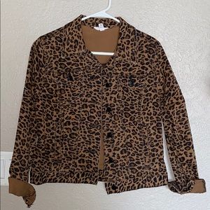 Leopard denim jacket